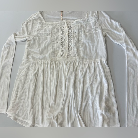 NEW Free People Butterfly Fields Tunic Cream White Sheer Lace XS - Picture 9 of 11
